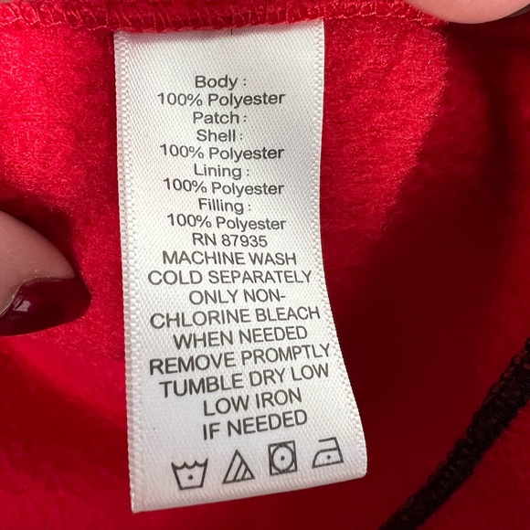 Susan Graver Quilted Front Fleece With Pockets Full Zip Jacket Red Black Large - Picture 6 of 11